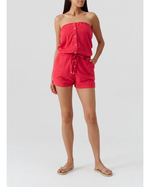 Melissa Odabash Red Venus Playsuit