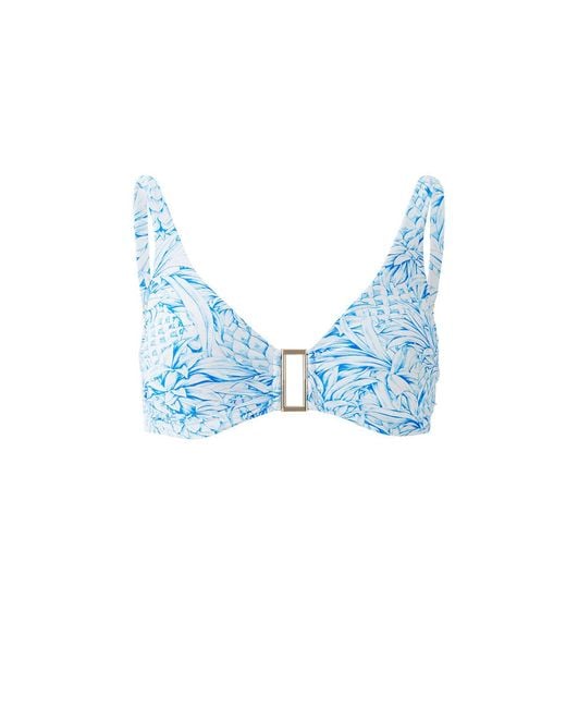 Melissa Odabash Blue Bel Air Pineapples Bikini Top