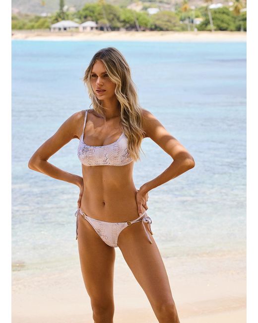 Melissa Odabash White Cassis Lizard Bikini Top