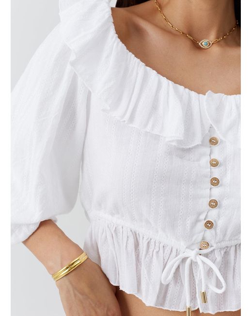 Melissa Odabash White Corrine Blouse