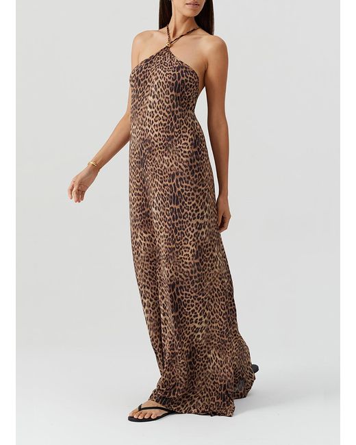 Melissa Odabash Natural Sage Cheetah Dress