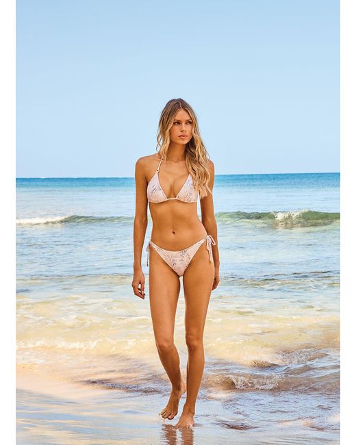 Melissa Odabash White Malta Lizard Bikini Top