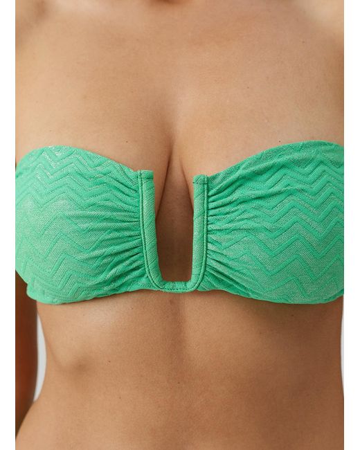 Melissa Odabash Green Prague Zigzag Bikini Top