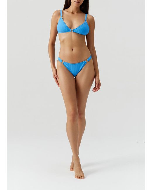 Melissa Odabash Blue Montenegro Ocean Ribbed Bikini Top