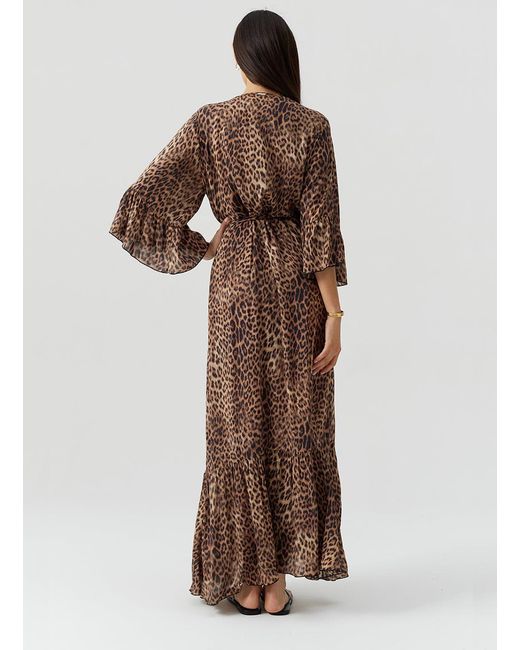 Melissa Odabash Natural Manon Cheetah Kaftan