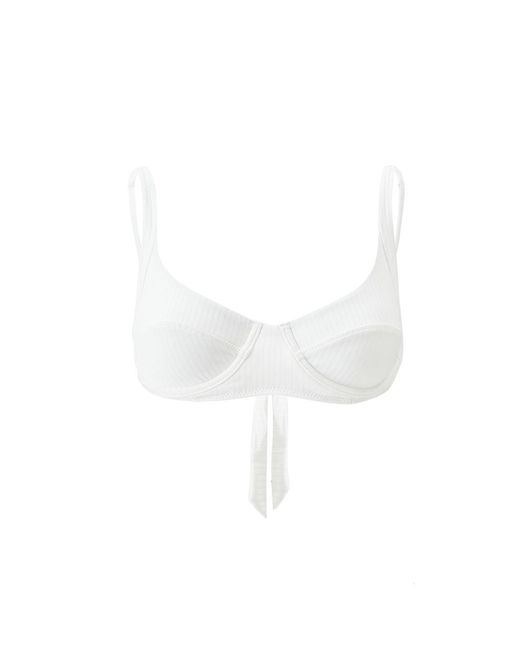 Melissa Odabash White Noto Cream Ribbed Bikini Top