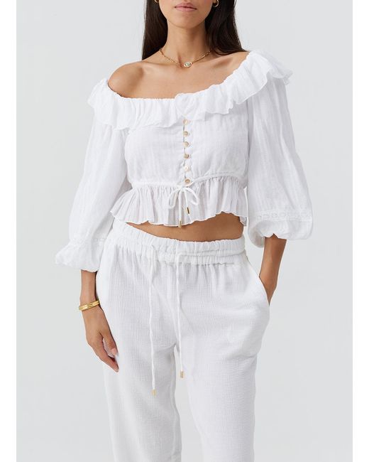 Melissa Odabash White Corrine Blouse