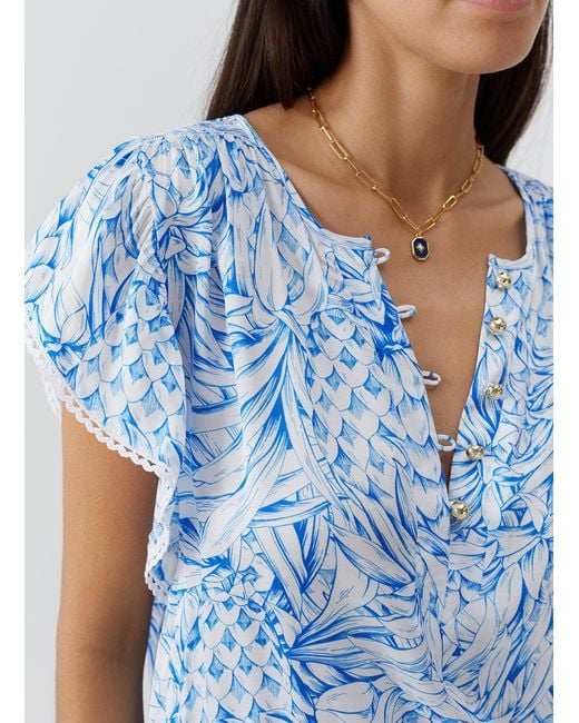 Melissa Odabash Blue Lenni Pineapples Dress