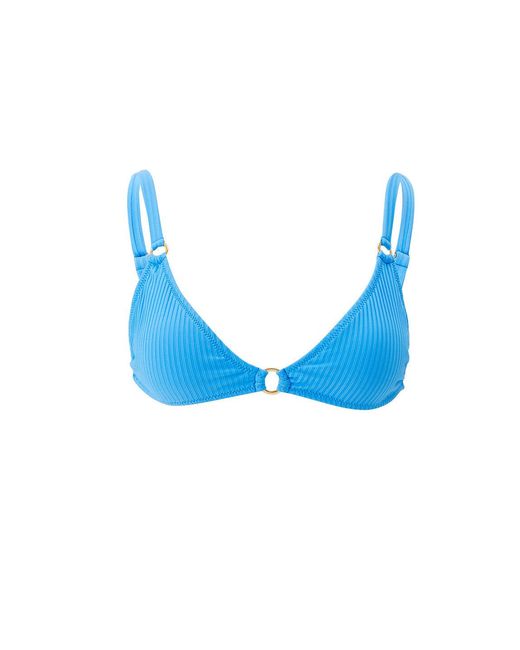 Melissa Odabash Blue Montenegro Ocean Ribbed Bikini Top
