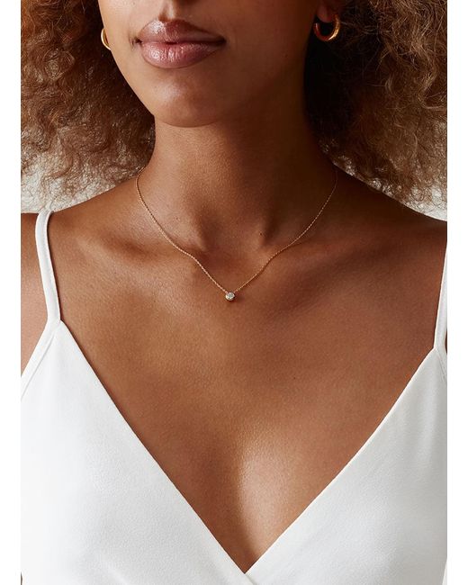 Melissa Odabash Metallic Crystal Pendant Necklace