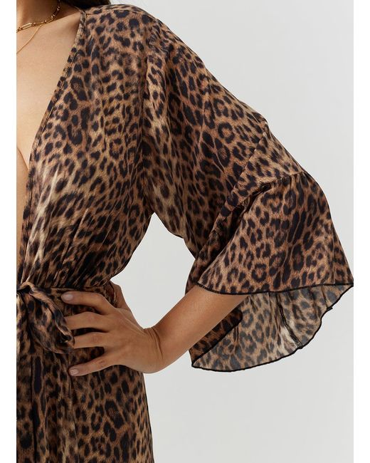 Melissa Odabash Natural Manon Cheetah Kaftan