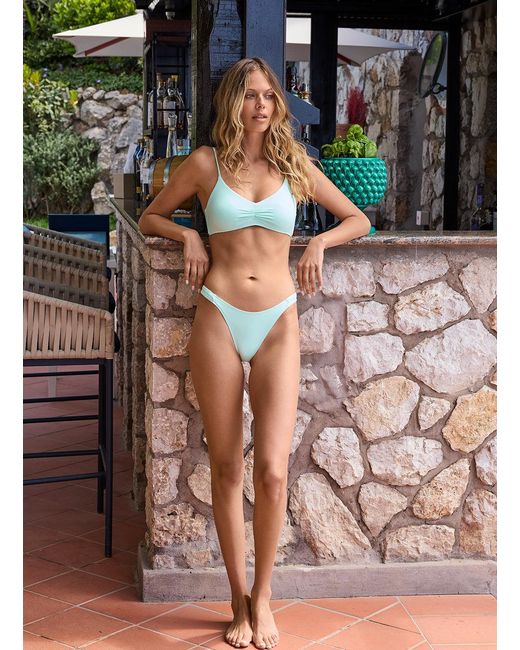Melissa Odabash Blue Nashville Mint Bikini Top