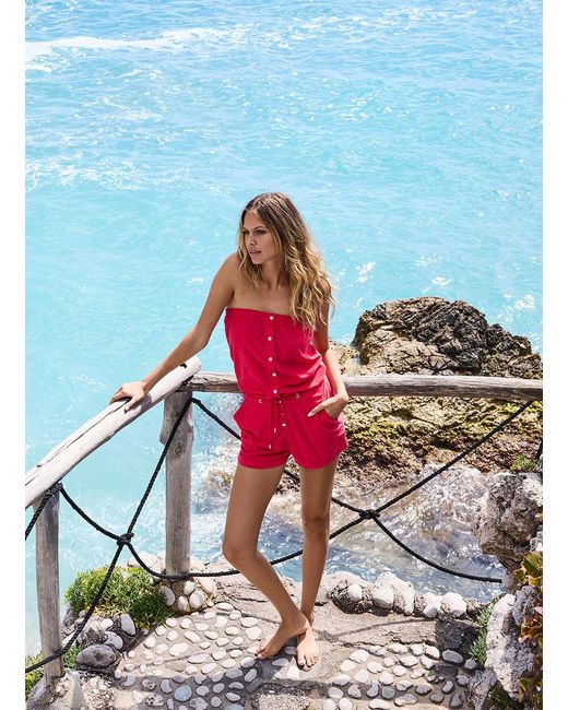 Melissa Odabash Red Venus Playsuit