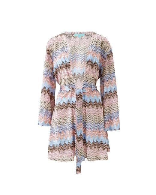 Melissa Odabash White Anna Zigzag Stripe Kaftan