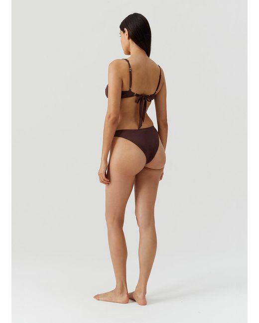 Melissa Odabash Purple Noto Ribbed Bikini Bottom