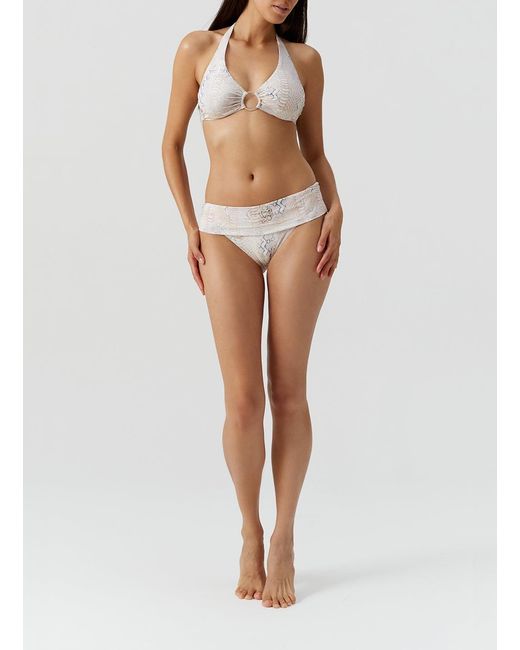 Melissa Odabash White Brussels Lizard Bikini Top