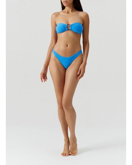 Melissa Odabash Blue Brisbane Ocean Ribbed Bikini Top