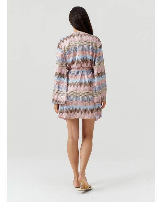 Melissa Odabash White Anna Zigzag Stripe Kaftan
