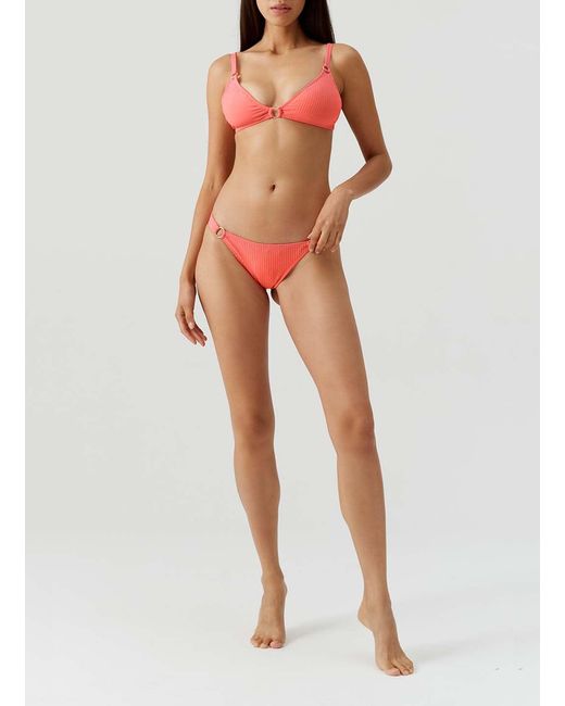 Melissa Odabash Pink Montenegro Apricot Ribbed Bikini Top