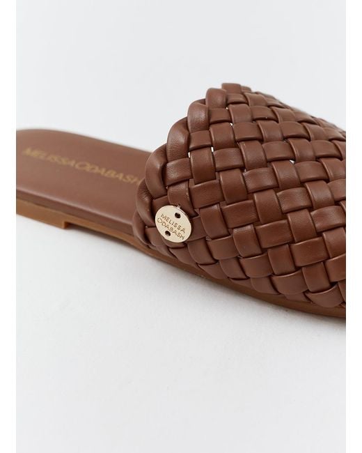 Melissa Odabash Brown Woven Dark Sliders