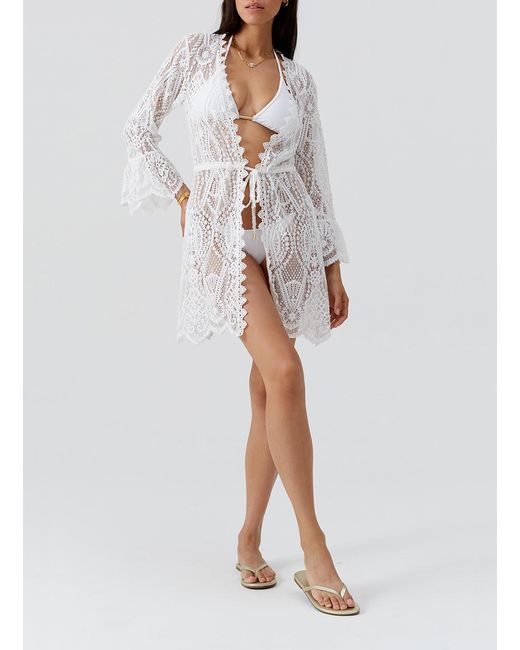 Melissa Odabash White Naia Kaftan