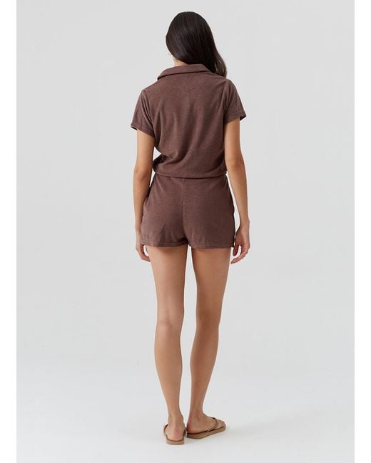 Melissa Odabash Brown Cheryl Coffee Playsuit