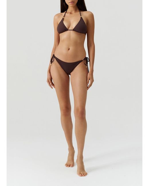 Melissa Odabash Brown Exclusive Cancun Ribbed Bikini Top