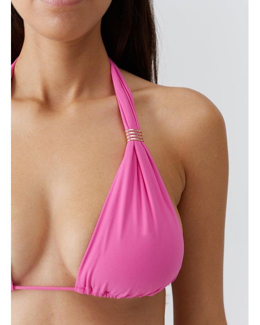 Melissa Odabash Pink Grenada Watermelon Bikini Top