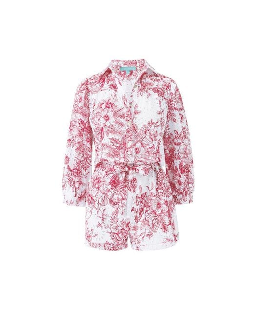 Melissa Odabash Pink Suri Coastal Playsuit