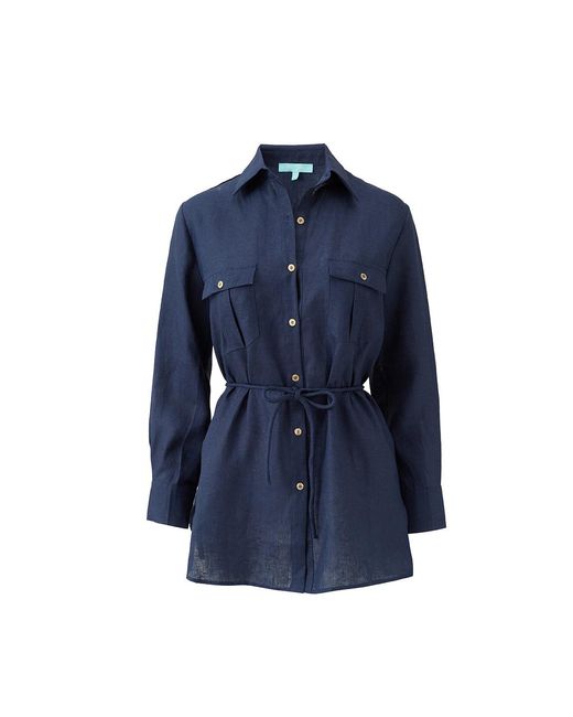 Melissa Odabash Blue Ariel Shirt