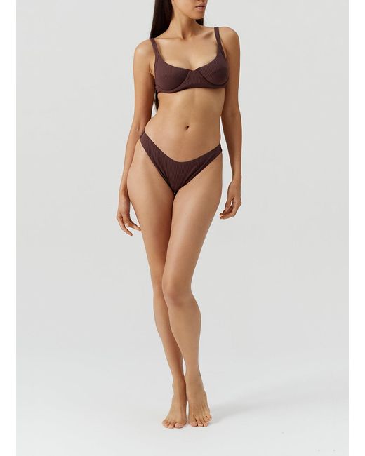Melissa Odabash Purple Noto Ribbed Bikini Top