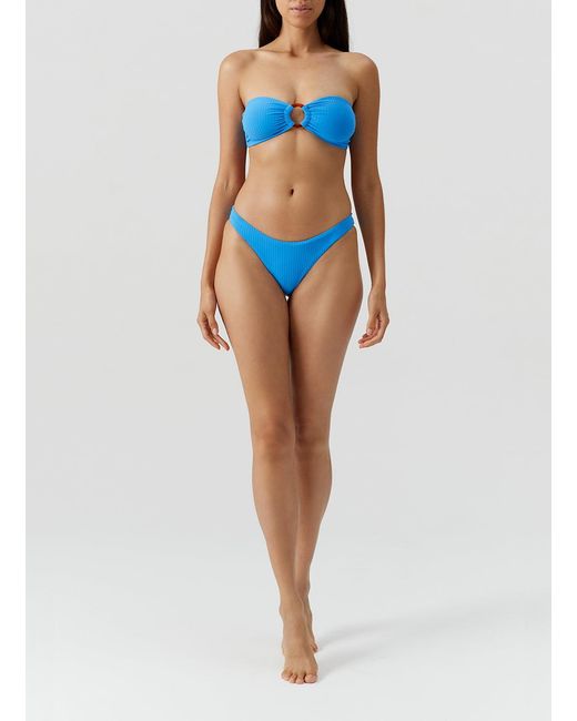 Melissa Odabash Blue Brisbane Ocean Ribbed Bikini Top