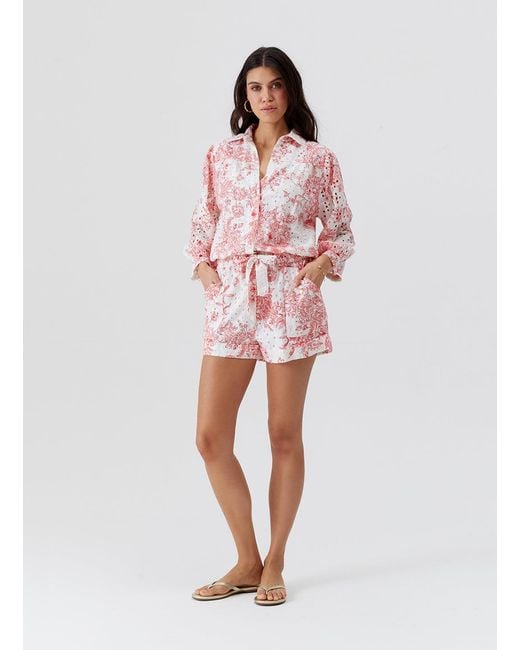 Melissa Odabash Pink Suri Coastal Playsuit