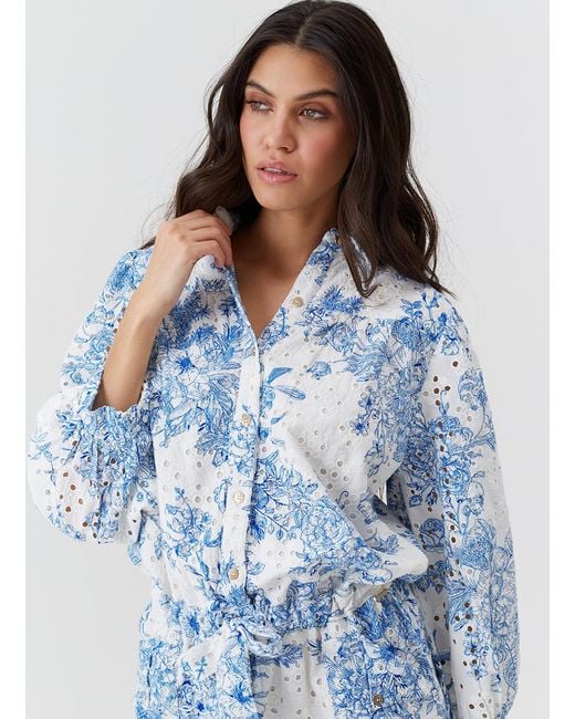 Melissa Odabash Blue Suri Coastal Playsuit