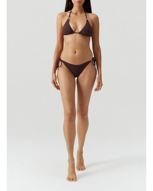 Melissa Odabash Brown Exclusive Cancun Ribbed Bikini Top