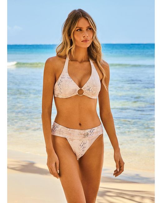 Melissa Odabash White Brussels Lizard Bikini Top