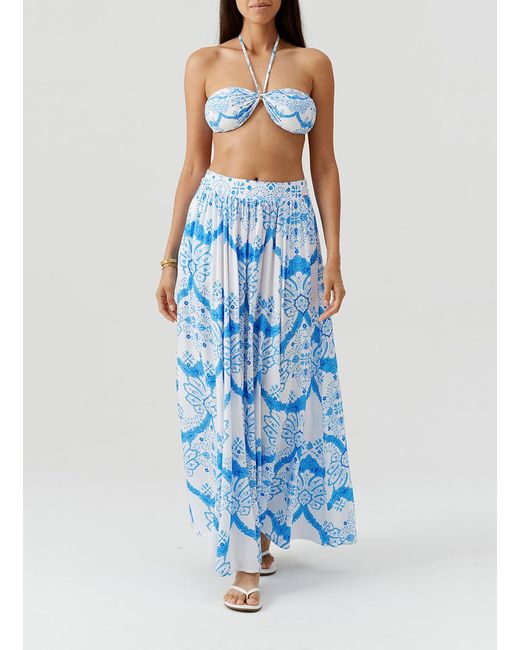 Melissa Odabash Blue Shiloh Florian Skirt