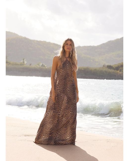 Melissa Odabash Natural Sage Cheetah Dress