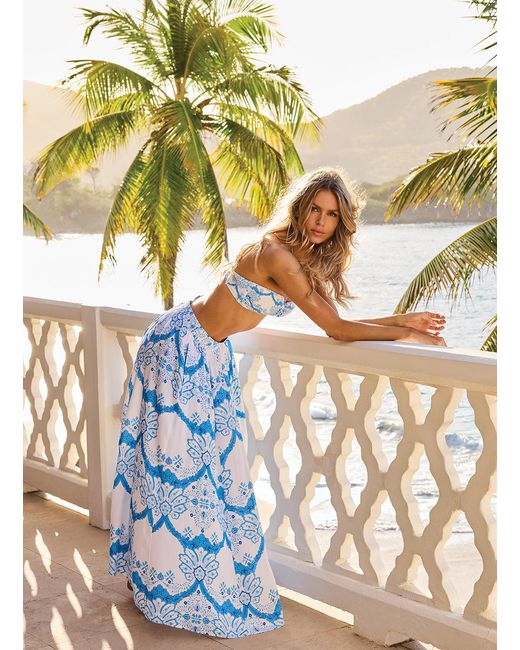 Melissa Odabash Blue Shiloh Florian Skirt