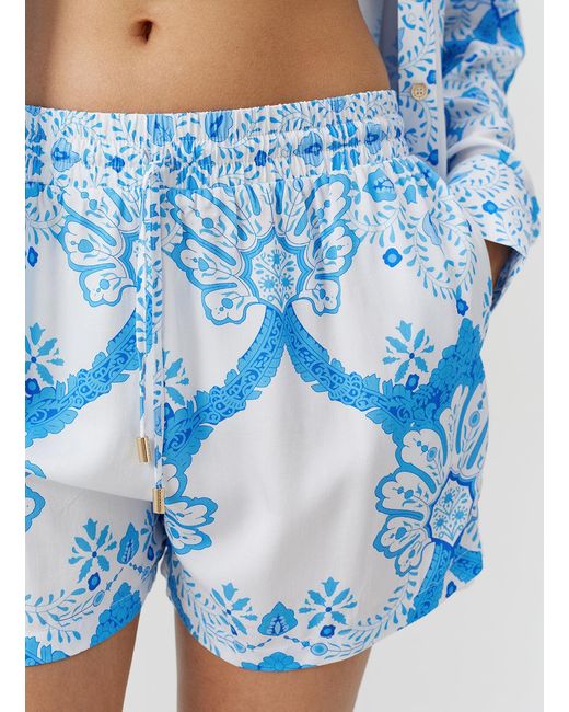 Melissa Odabash Blue Annie Florian Shorts