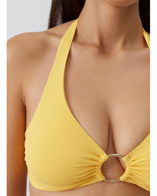 Melissa Odabash Metallic Brussels Sunflower Bikini Top