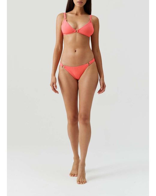 Melissa Odabash Pink Montenegro Apricot Ribbed Bikini Top