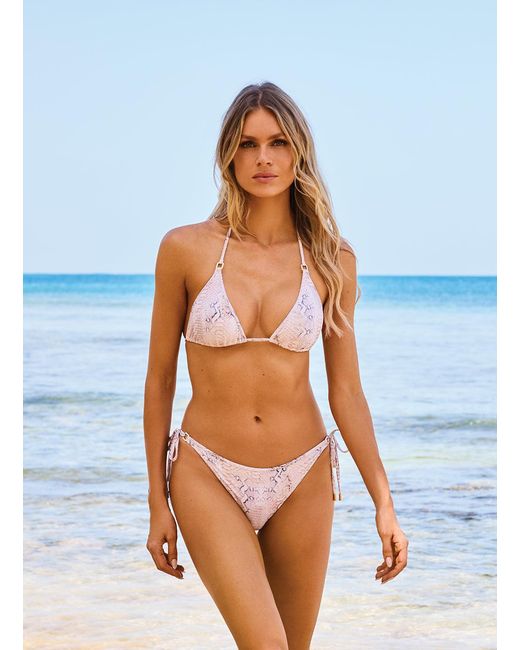 Melissa Odabash White Malta Lizard Bikini Top