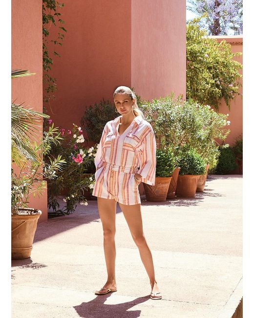 Melissa Odabash Pink Delfina Sunset Stripe Shorts