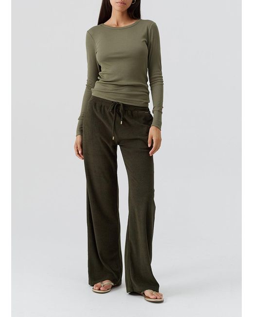 Melissa Odabash Green Exclusive Charlie Long Sleeve Top