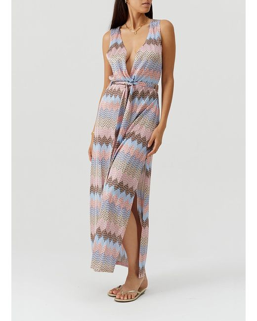 Melissa Odabash White Bria Zigzag Stripe Dress