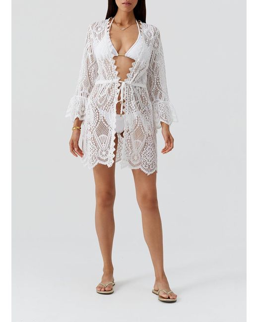 Melissa Odabash White Naia Kaftan