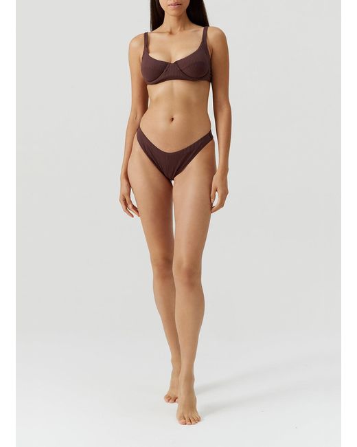 Melissa Odabash Purple Noto Ribbed Bikini Bottom