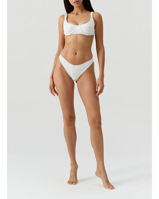 Melissa Odabash White Noto Cream Ribbed Bikini Bottom