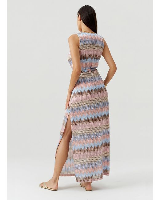 Melissa Odabash White Bria Zigzag Stripe Dress
